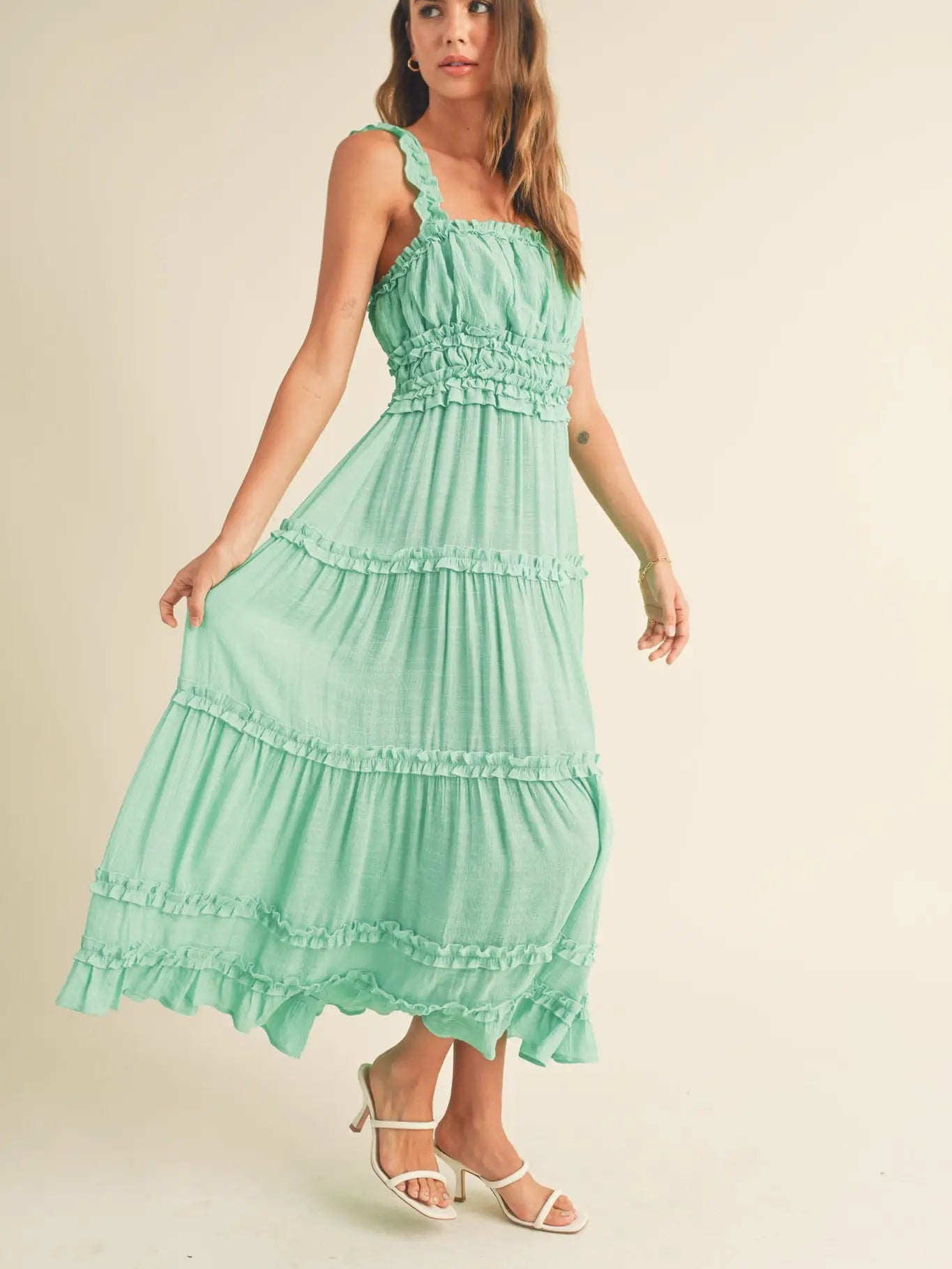 Aimee Ruffled Midi Dress