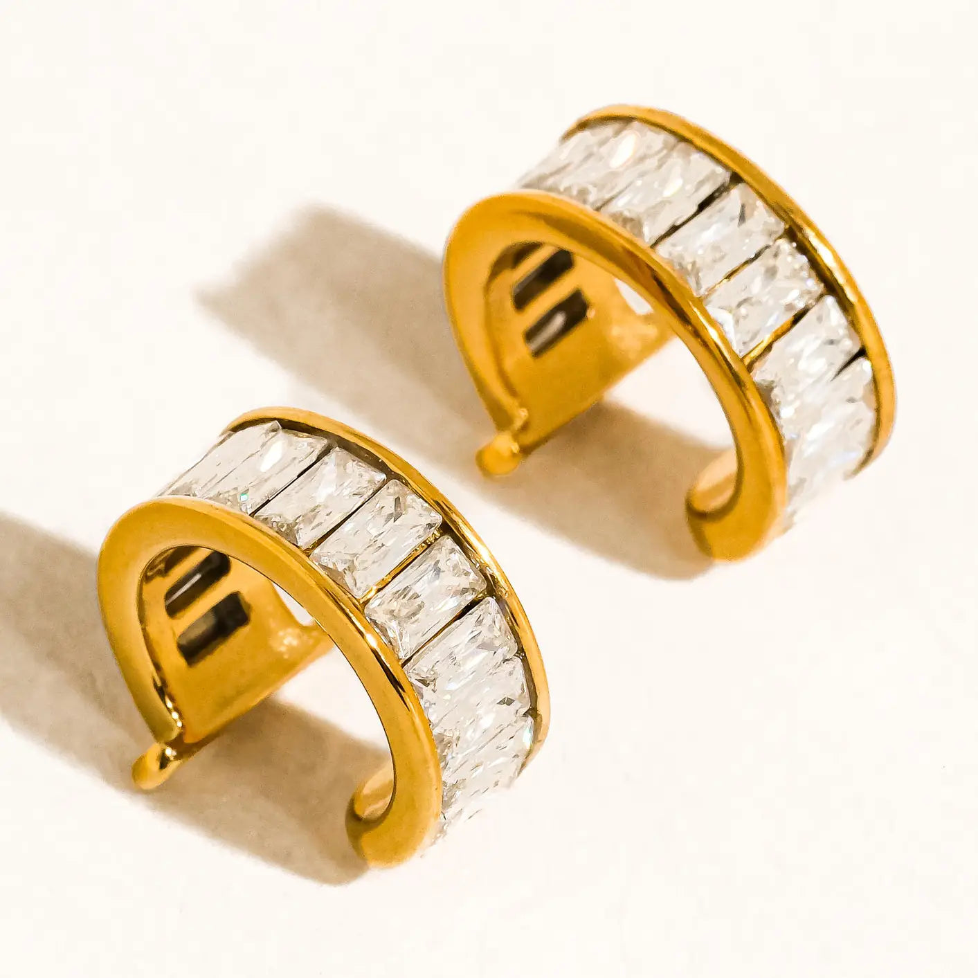 18K Gold Non-Tarnish Baguette Ear Cuff