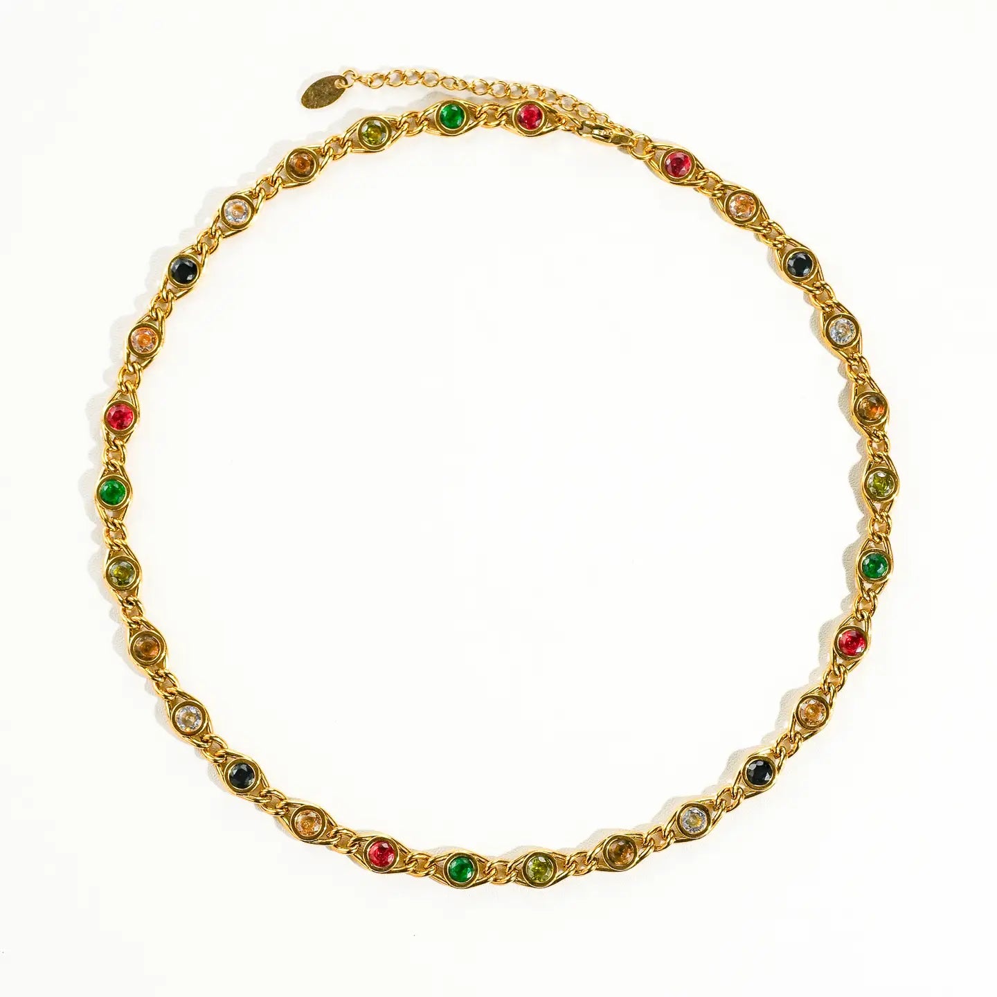 Colored Cubic Zirconia Necklace