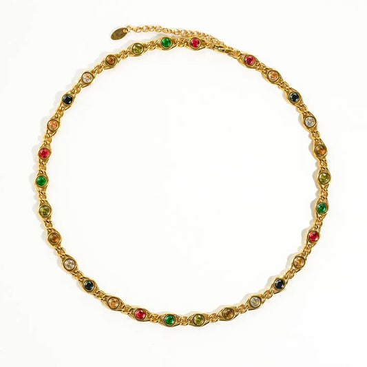 Colored Cubic Zirconia Necklace