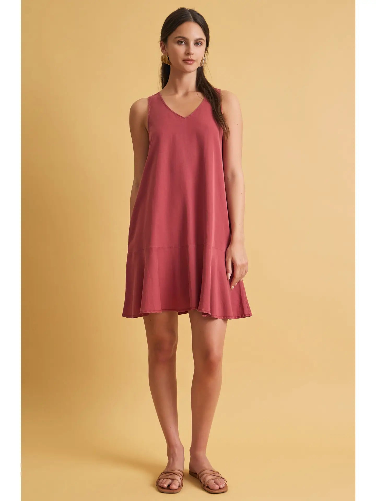Kendall Ruffle Hem Tencel Mini Dress
