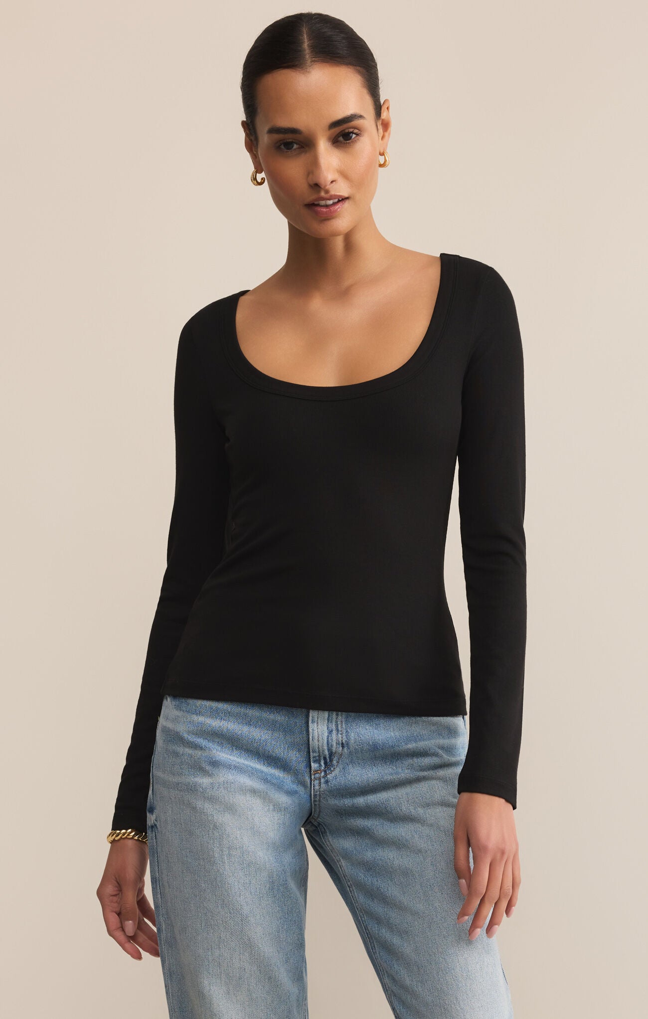 Madeline LS Scoop Neck Top
