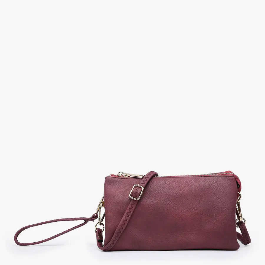 Vegan Leather Compartment Crossbody/Wristlet