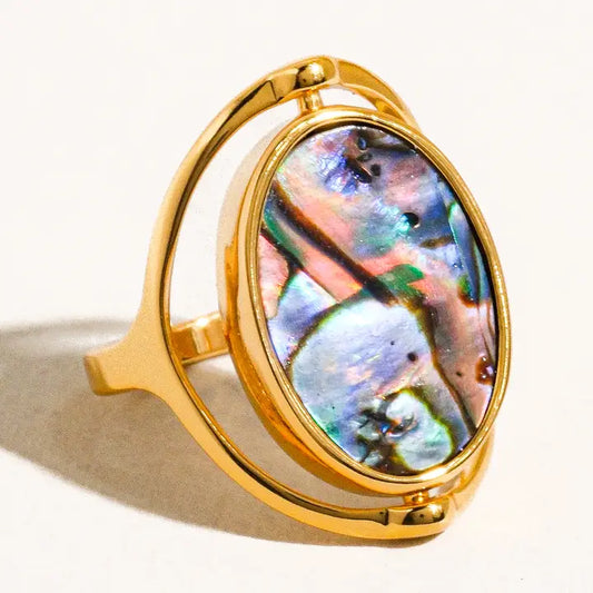 18K Gold Double-Sided Shell Ring