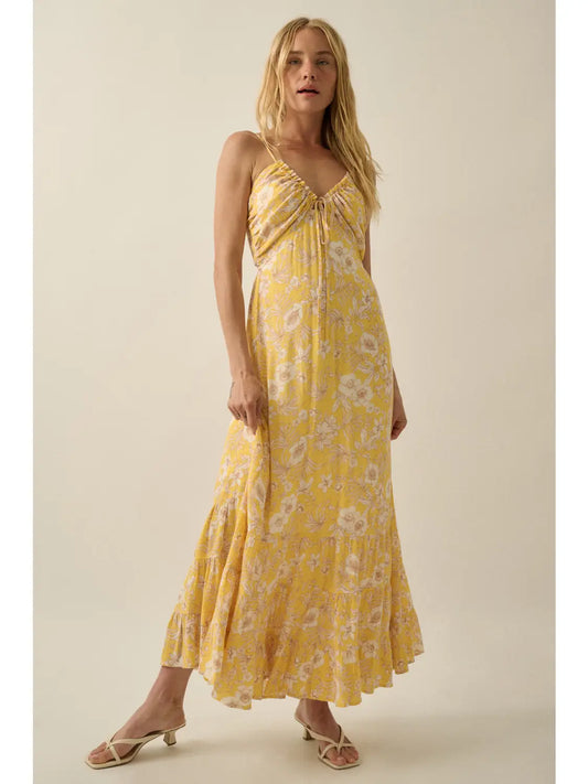 Irene Floral Ruffle Maxi Dress