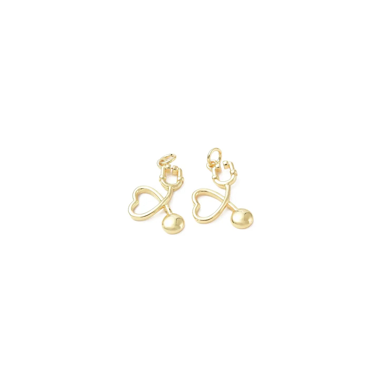 18k Heart Stethoscope Charm