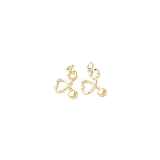 18k Heart Stethoscope Charm