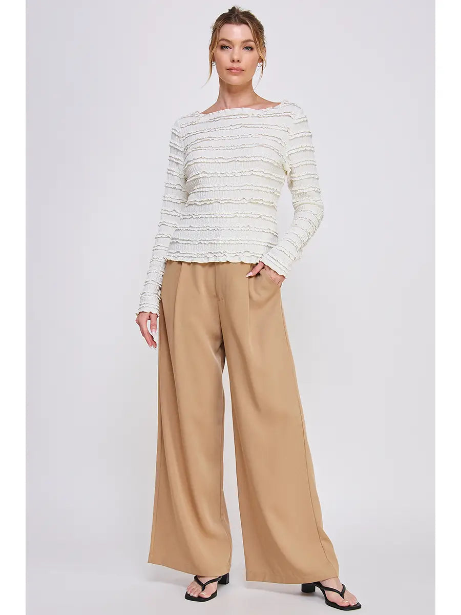 Valerie Pleat Front Drapey Twill Trouser Pant