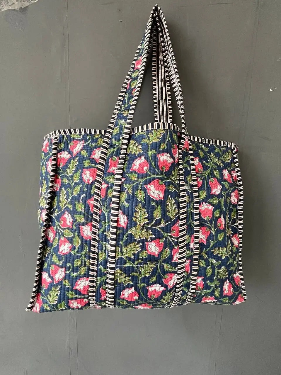 Floral Quilted Tote Bag