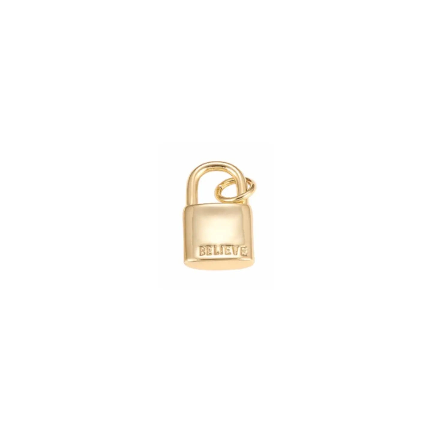 Believe Gold Lock Charm