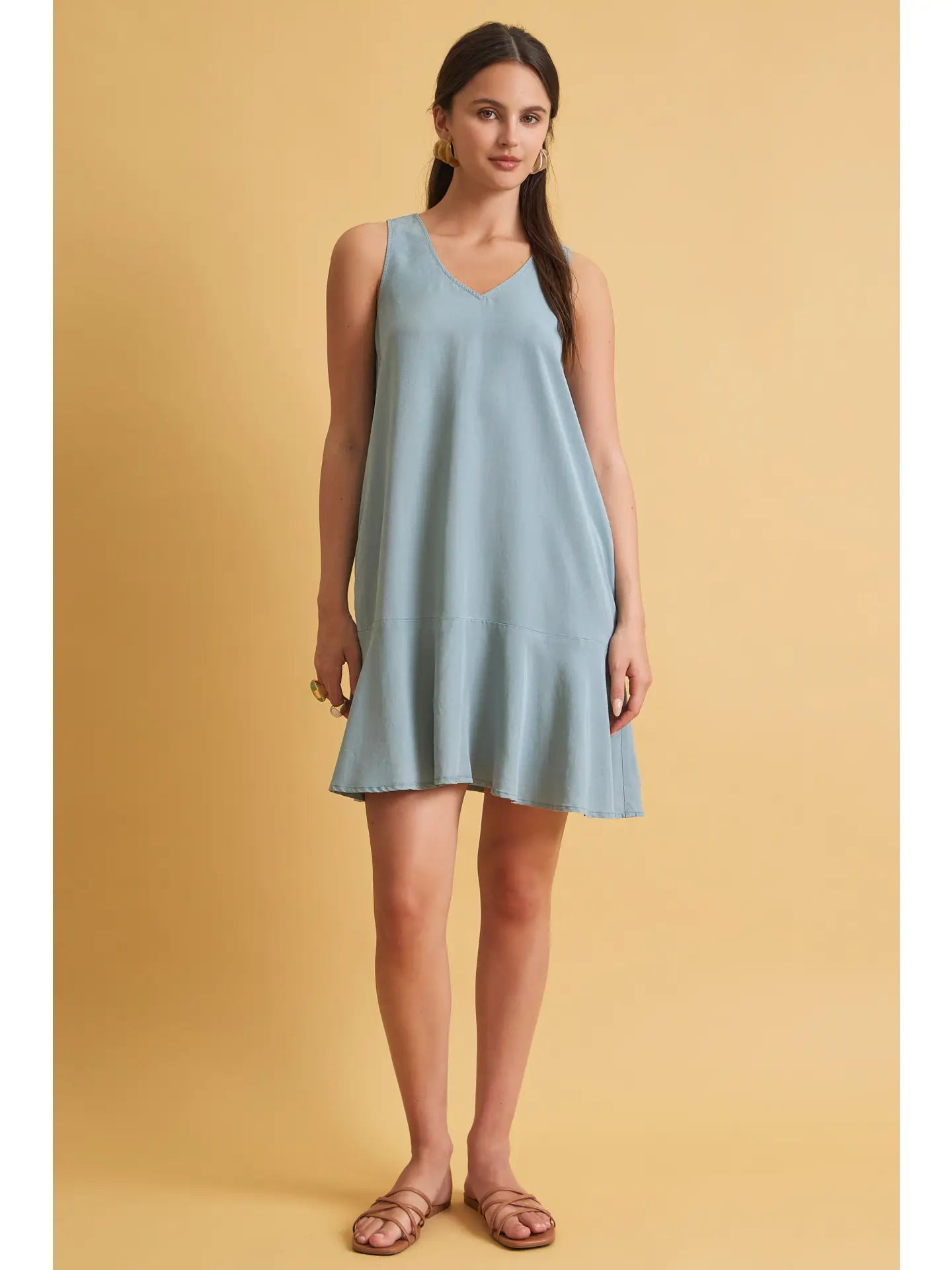 Kendall Ruffle Hem Tencel Mini Dress