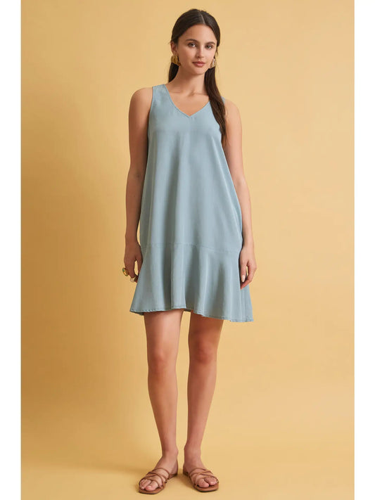 Kendall Ruffle Hem Tencel Mini Dress
