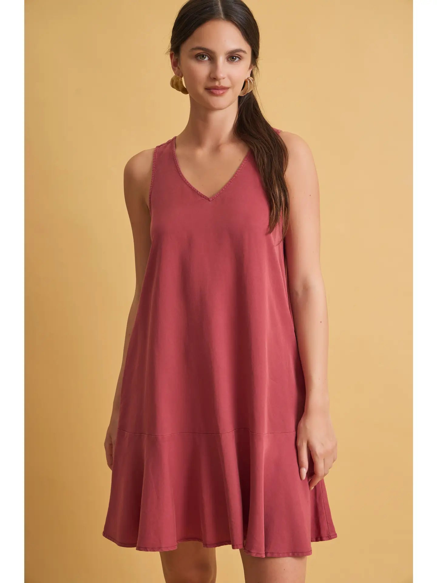 Kendall Ruffle Hem Tencel Mini Dress