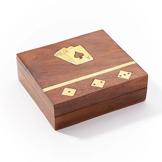 Wooden Game Night Box- Dice and Cards