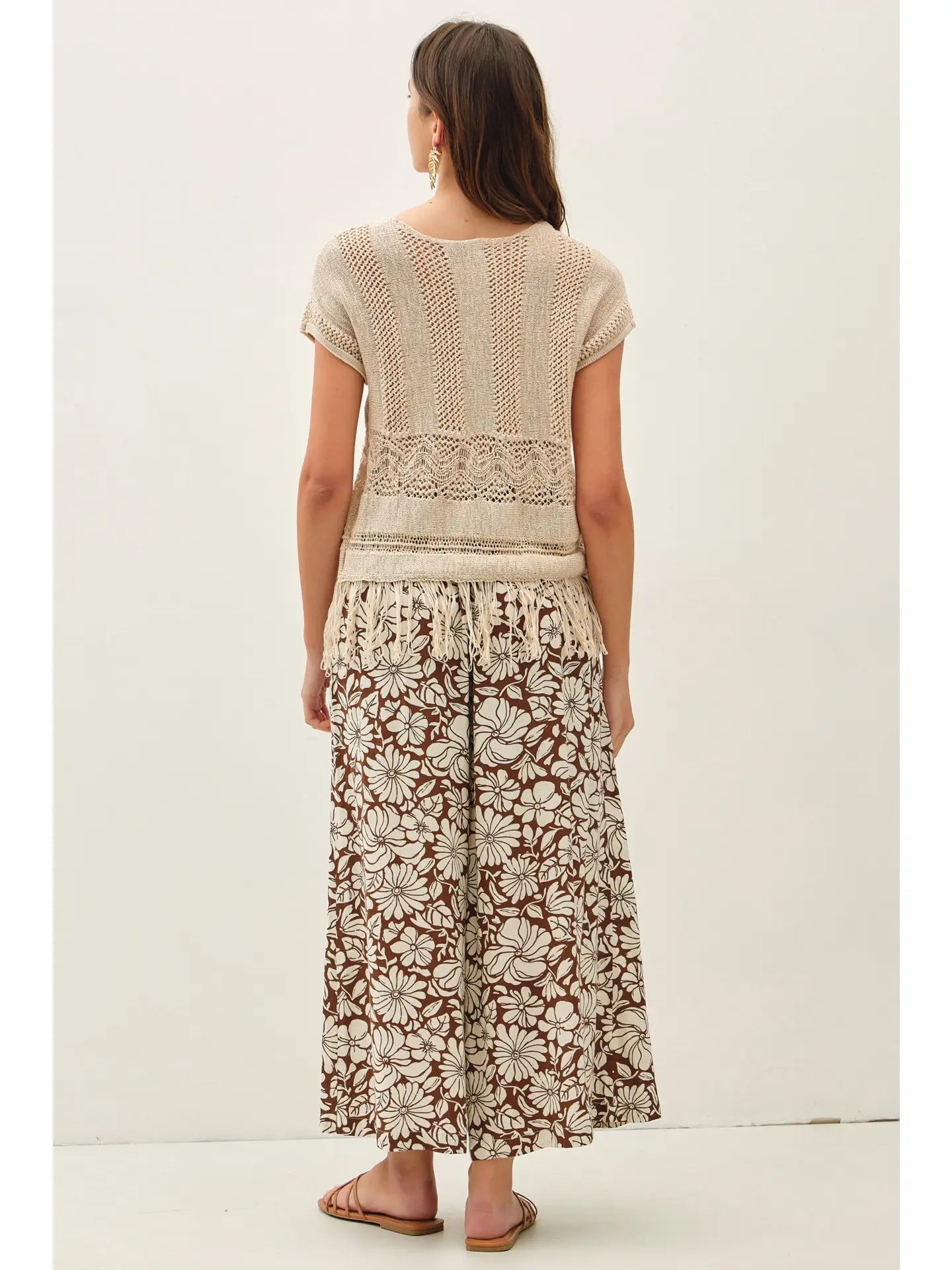 Steph Fringed Crochet Sweater Top