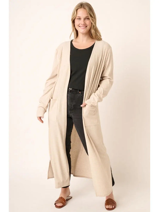 Tilda Ribbed Duster Cardigan-plus