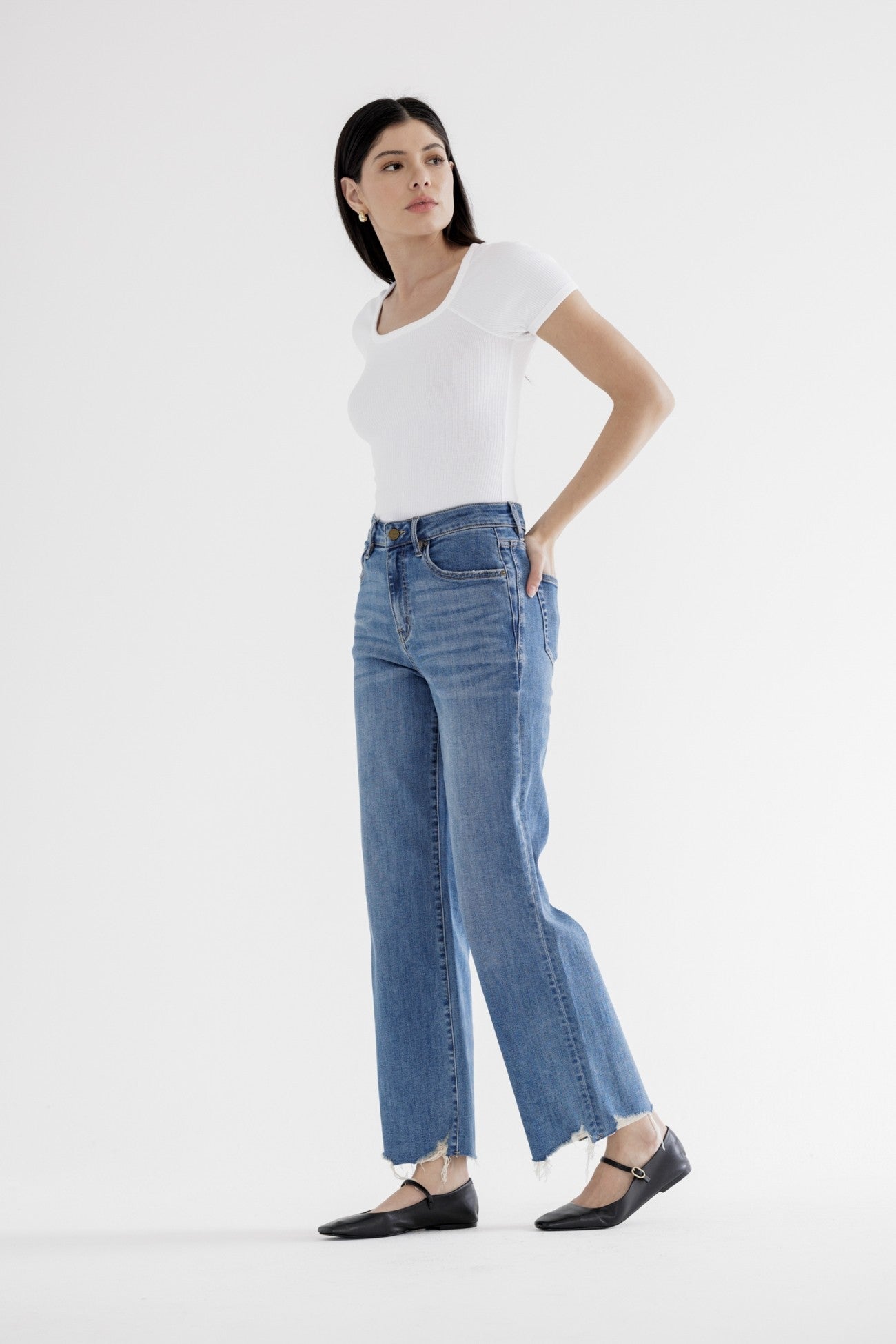 Hannah High Rise Wide Leg Denim