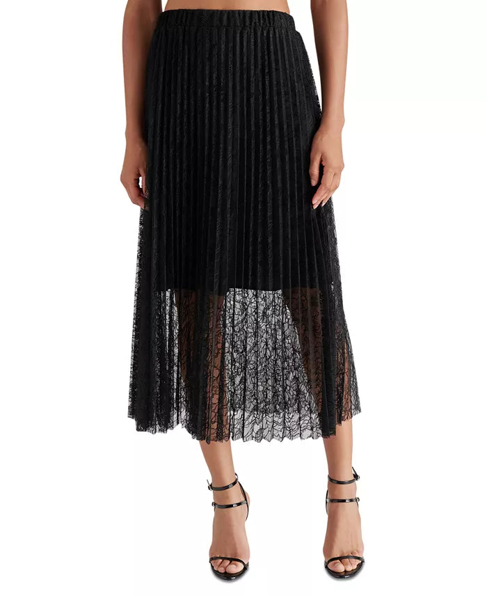 Erin Pleated Lace Midi Skirt