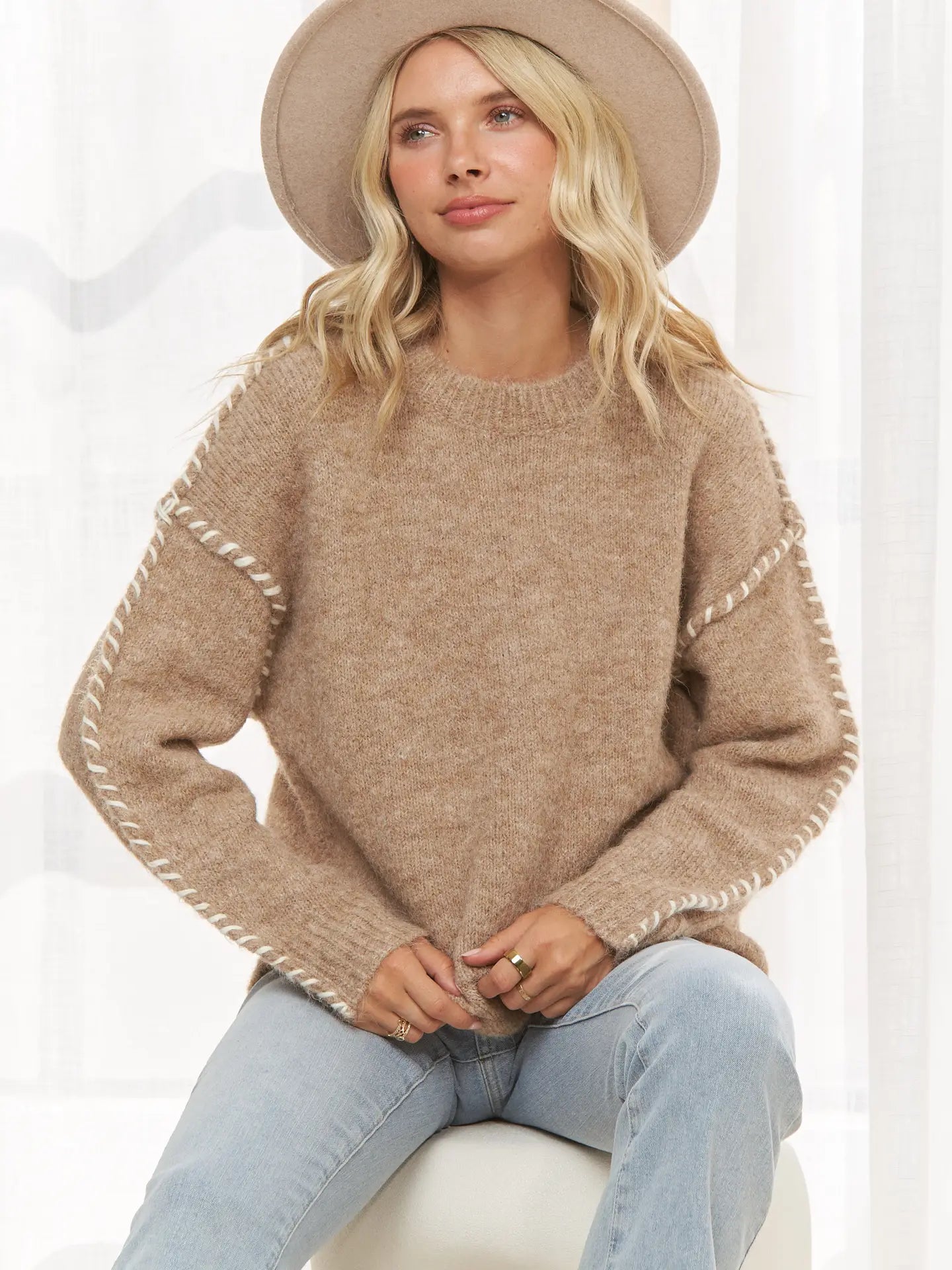 Haven Stitch Detail Sweater- Plus