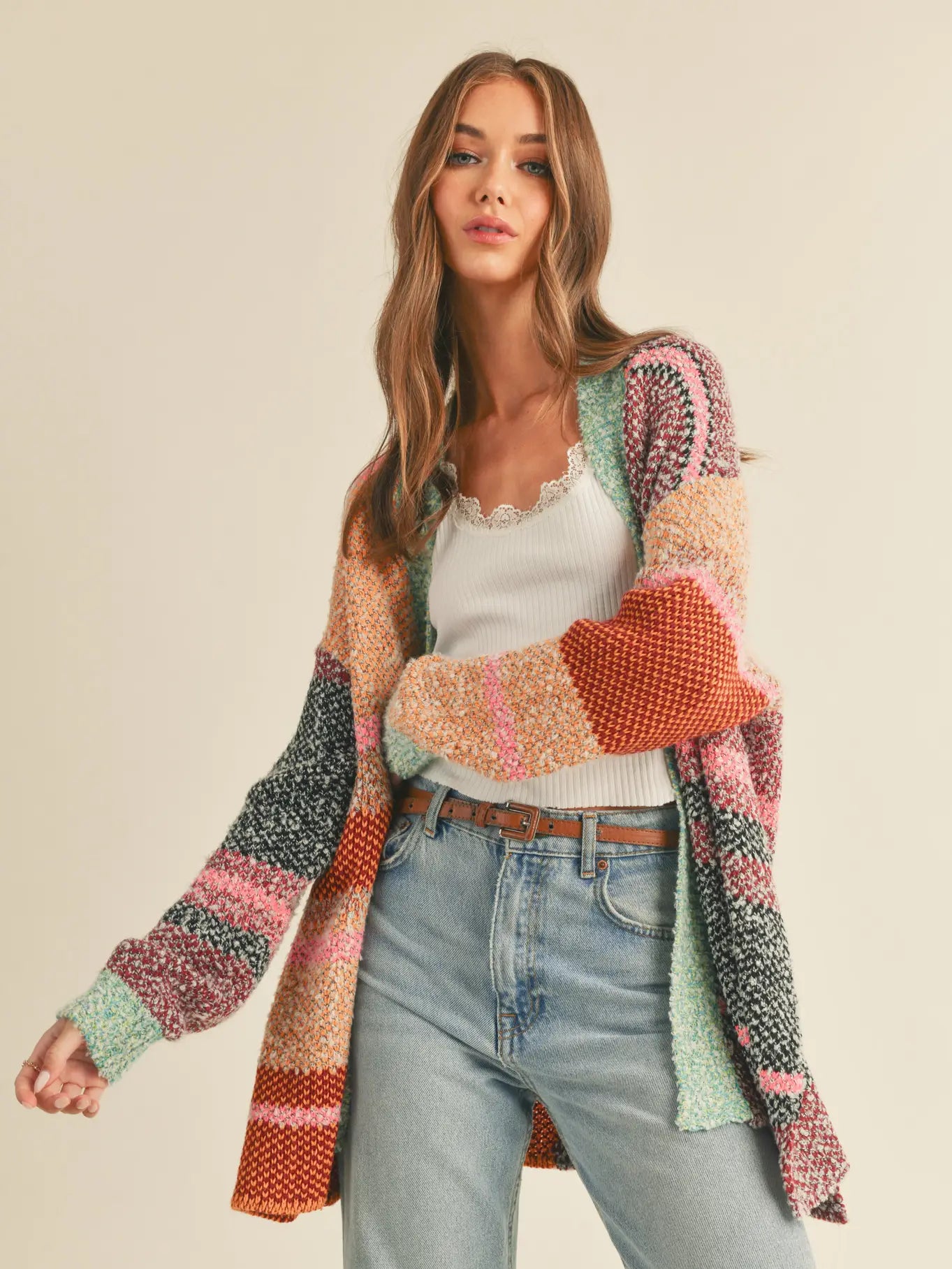 Bella Oversized Colorblock Cardigan
