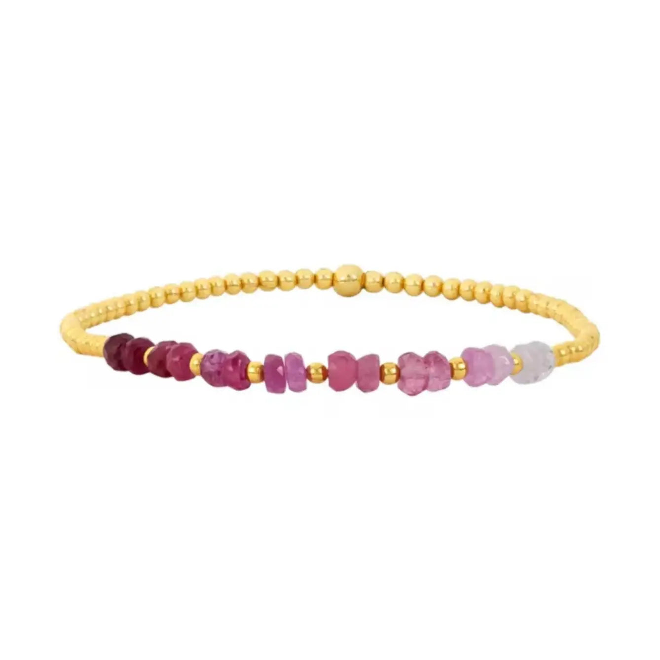 Gold Beaded Crystal Waterproof Non-Tarnish Bracelets