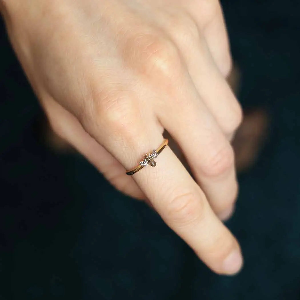 Bronze Tiny Bee Ring