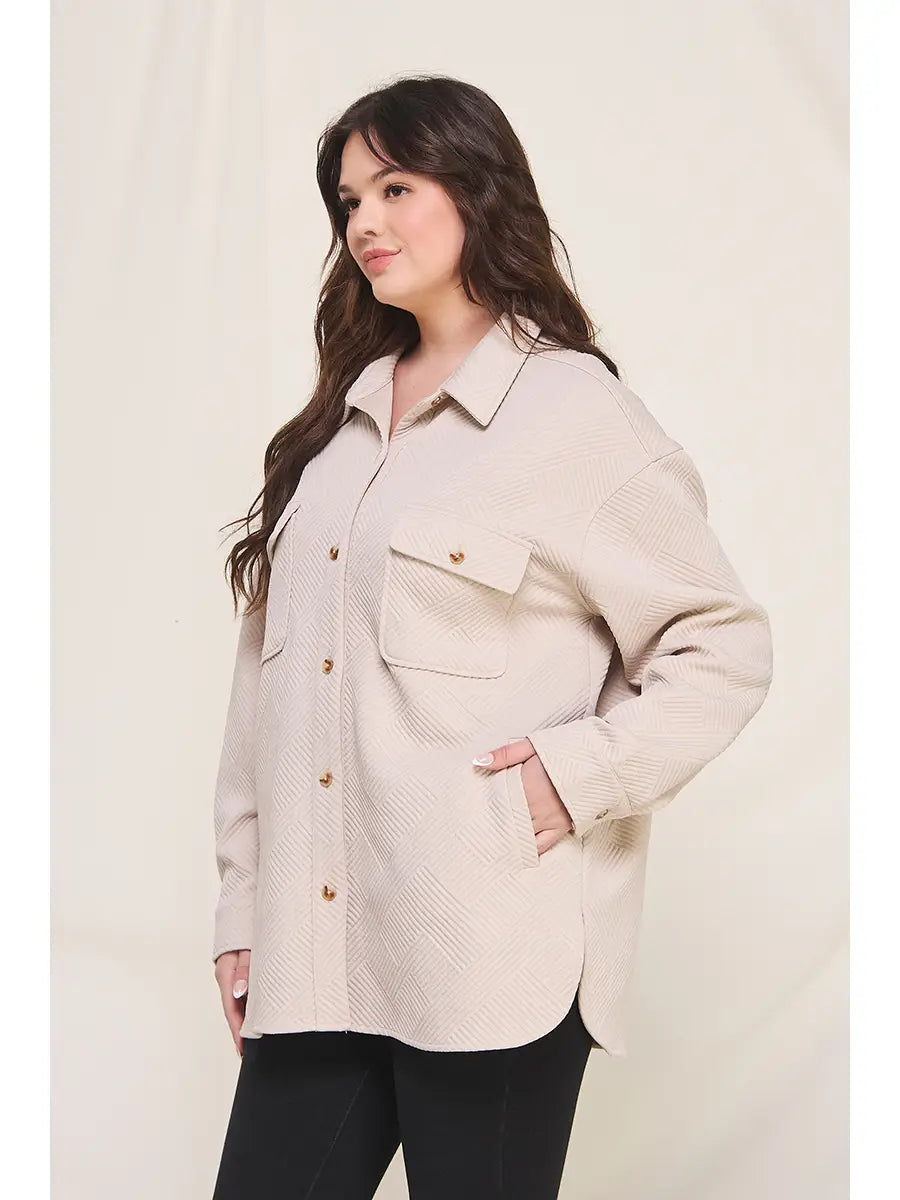 Romy Jacquard Knit Jacket- Plus