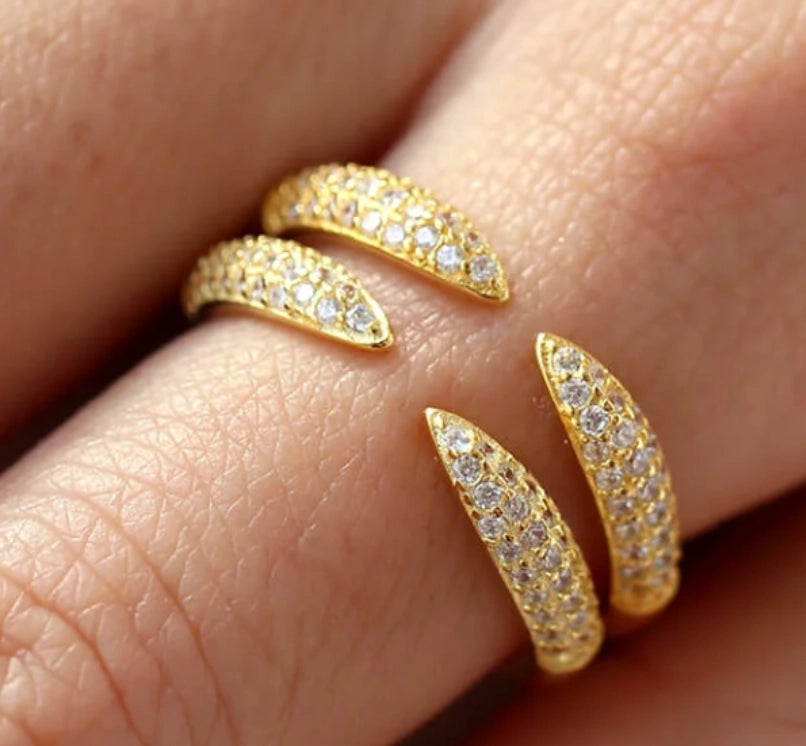 Open Pave Claw Ring