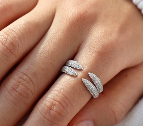 Open Pave Claw Ring