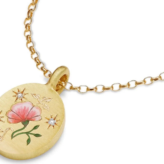 Poppy Painted Talisman Necklaces