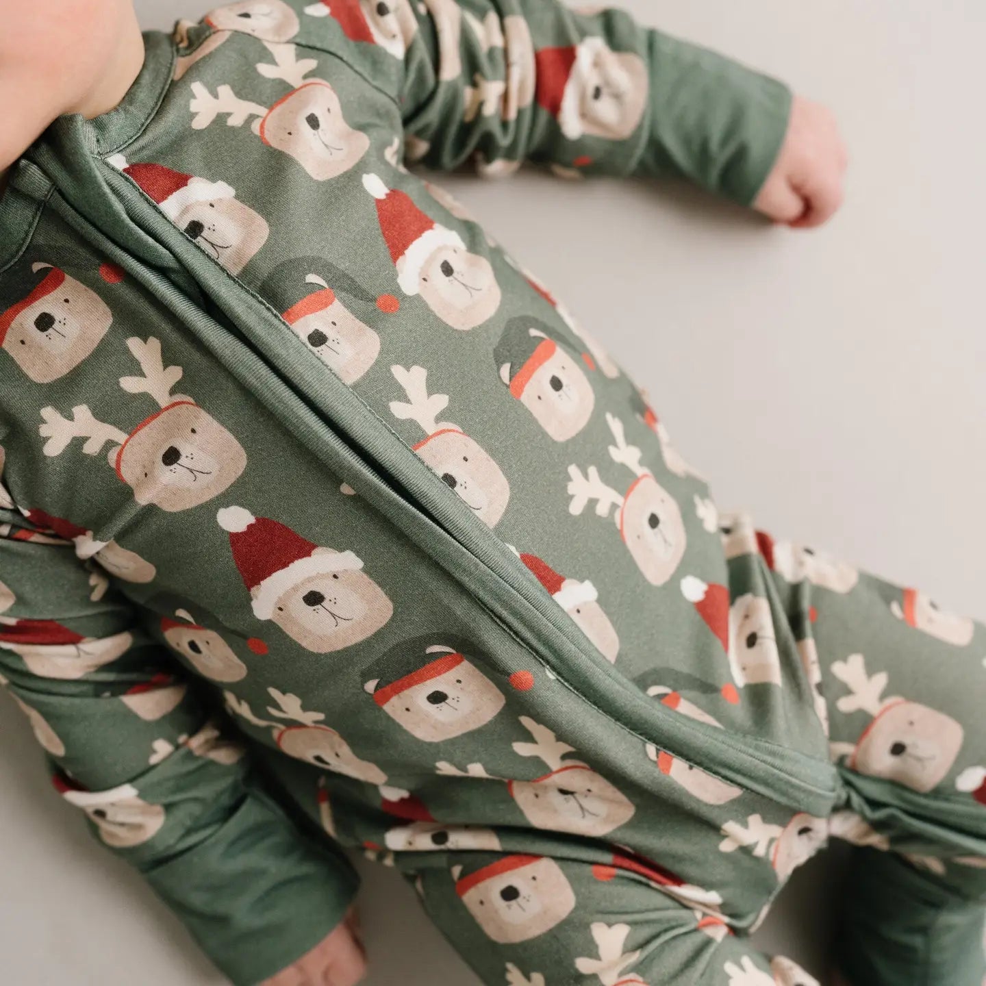 Green Christmas Bears Bamboo Sleeper