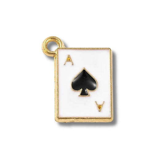 Black Ace Of Spades Card Charm