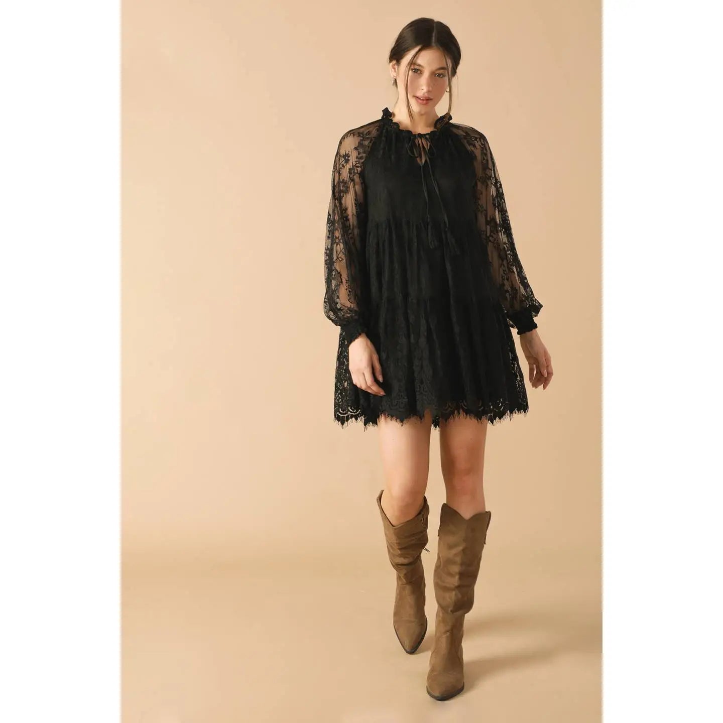 Valeria Woven Lace Mini Dress