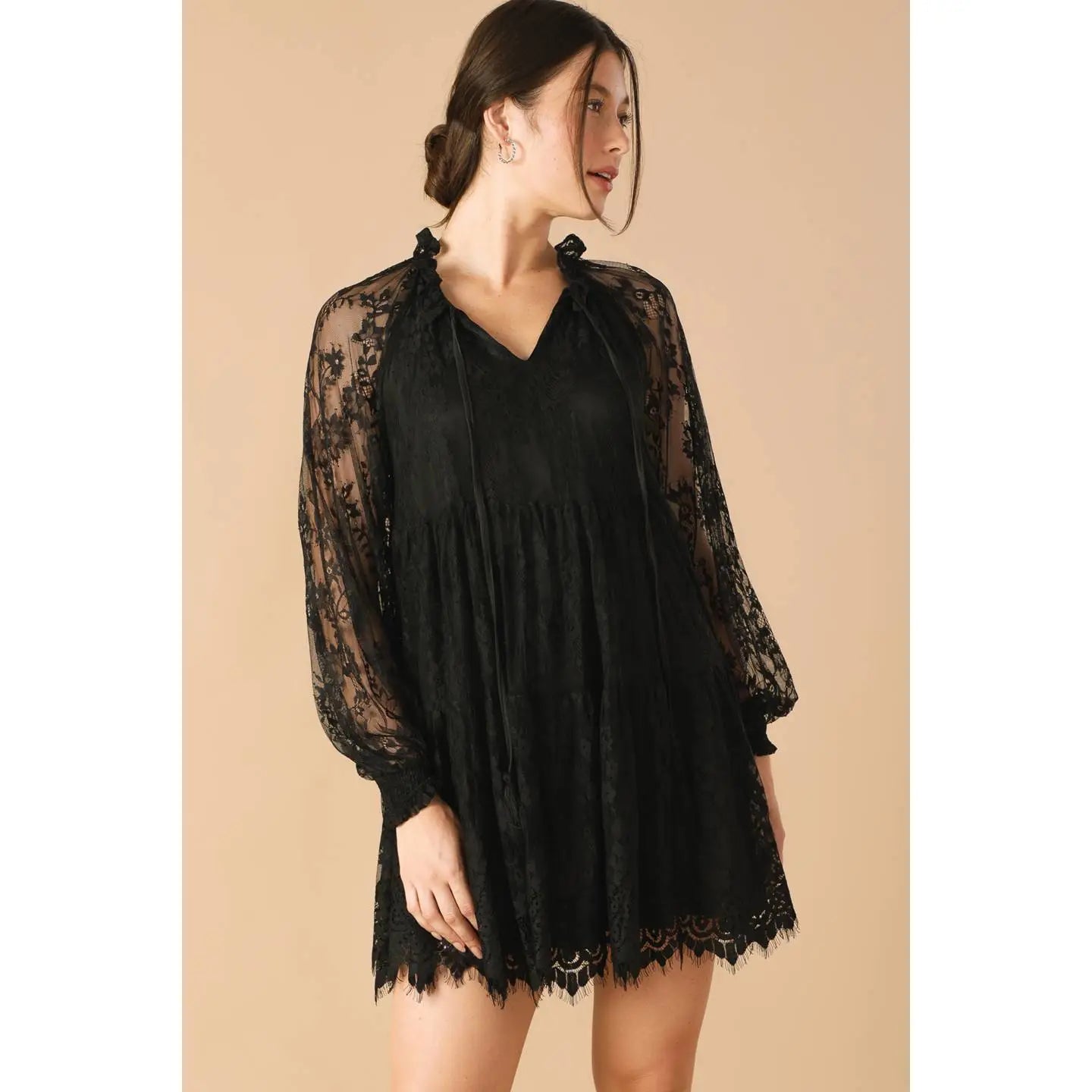 Valeria Woven Lace Mini Dress