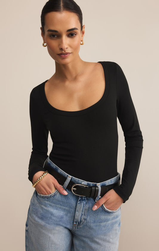 Madeline LS Scoop Neck Top
