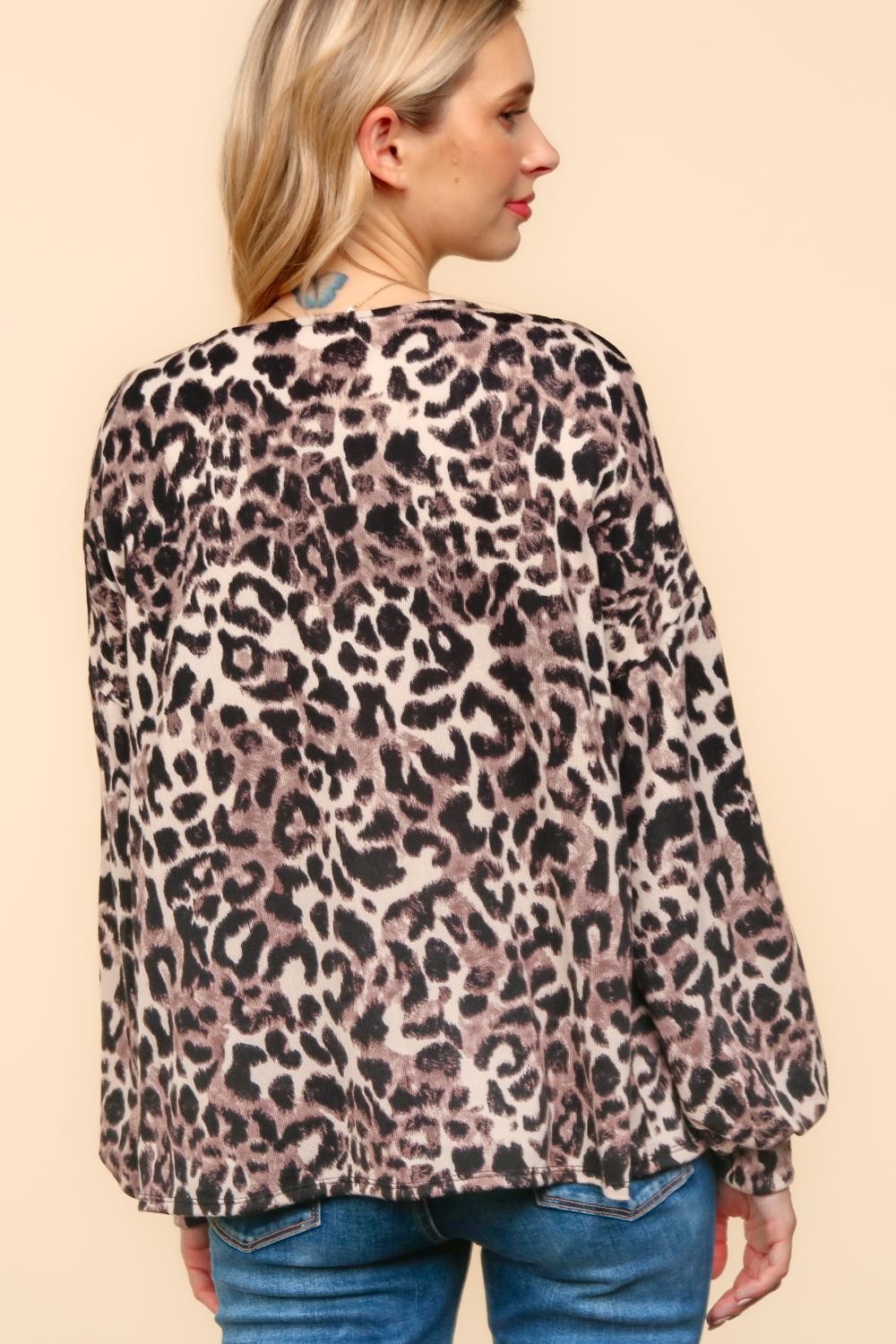 Adeline Leopard Hacci Cardigan - Plus