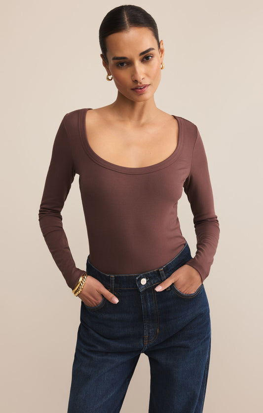 Madeline LS Scoop Neck Top