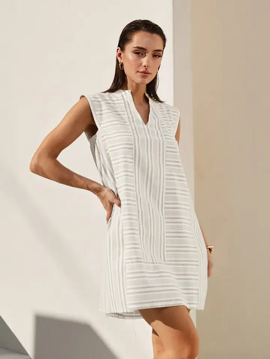 Elara Striped Mini Dress