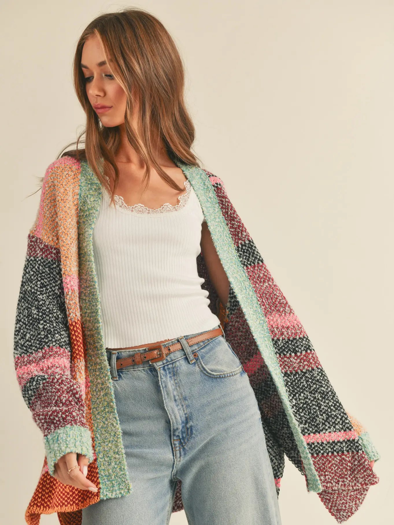 Bella Oversized Colorblock Cardigan
