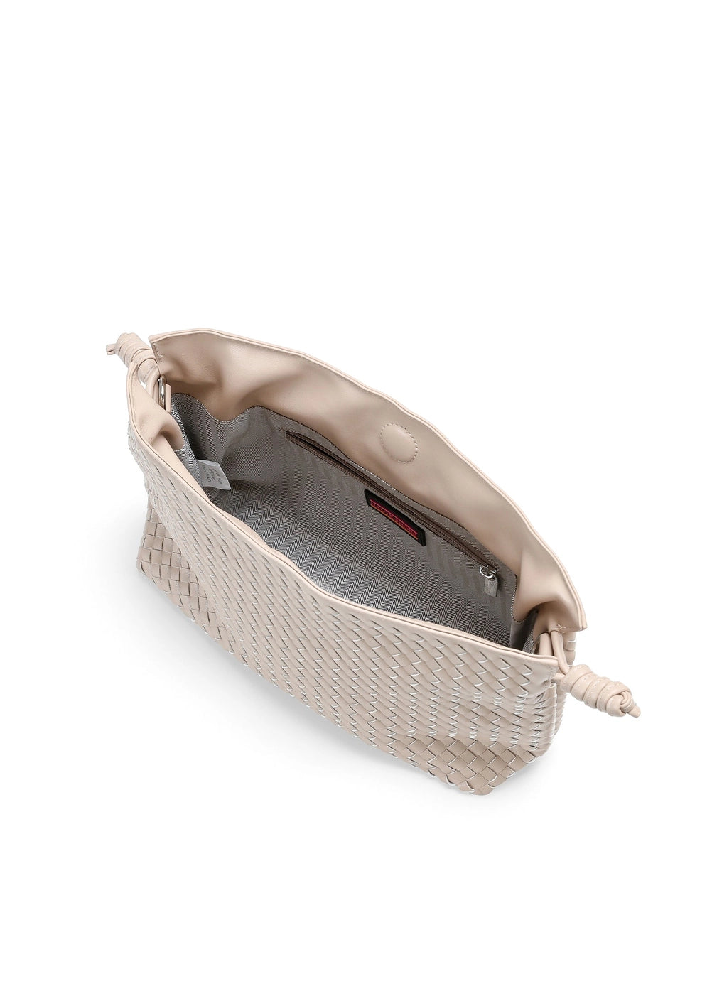 Cinched Woven Vegan Leather Bag