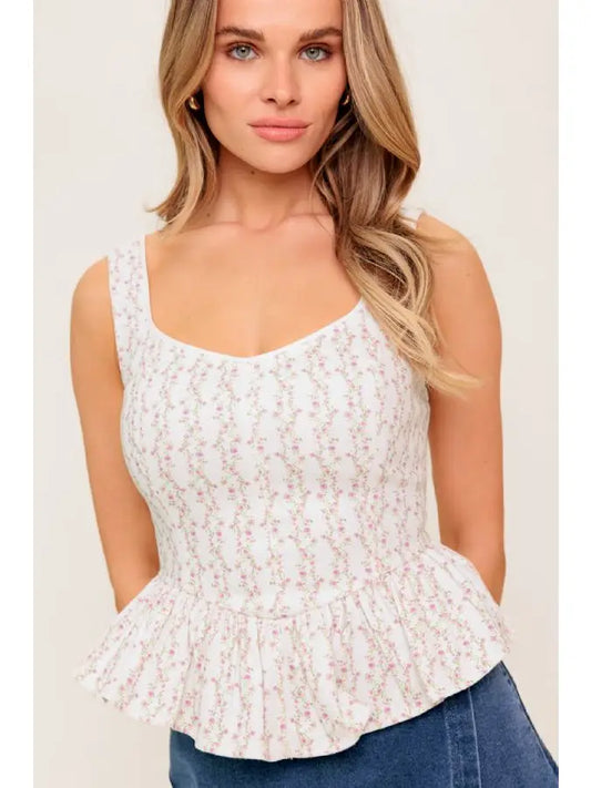 Hadley Woven Floral Peplum Top