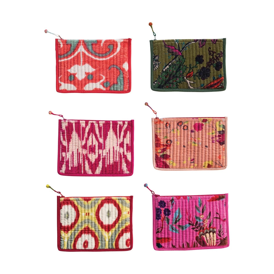 Quilted Zip Coin Pouch (Each One WIll Vary)