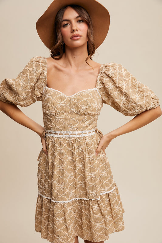 Kenzie Embroidered Mini Dress