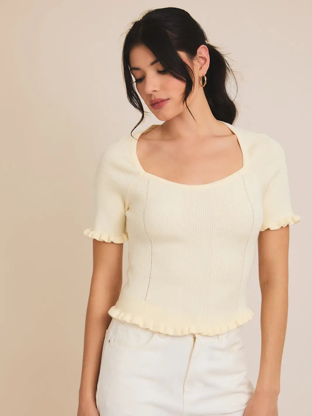 Laney Ribbed Knit Top