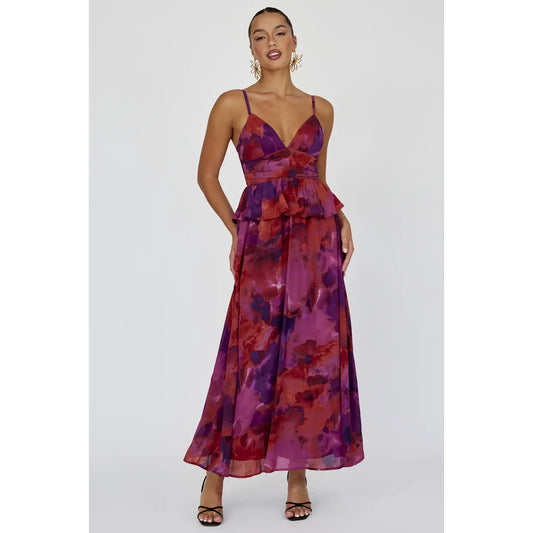 Cara Peplum Maxi Dress