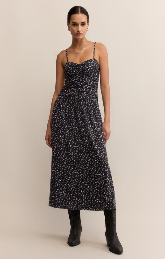 Marli Ditsy Flora Knit Midi Dress