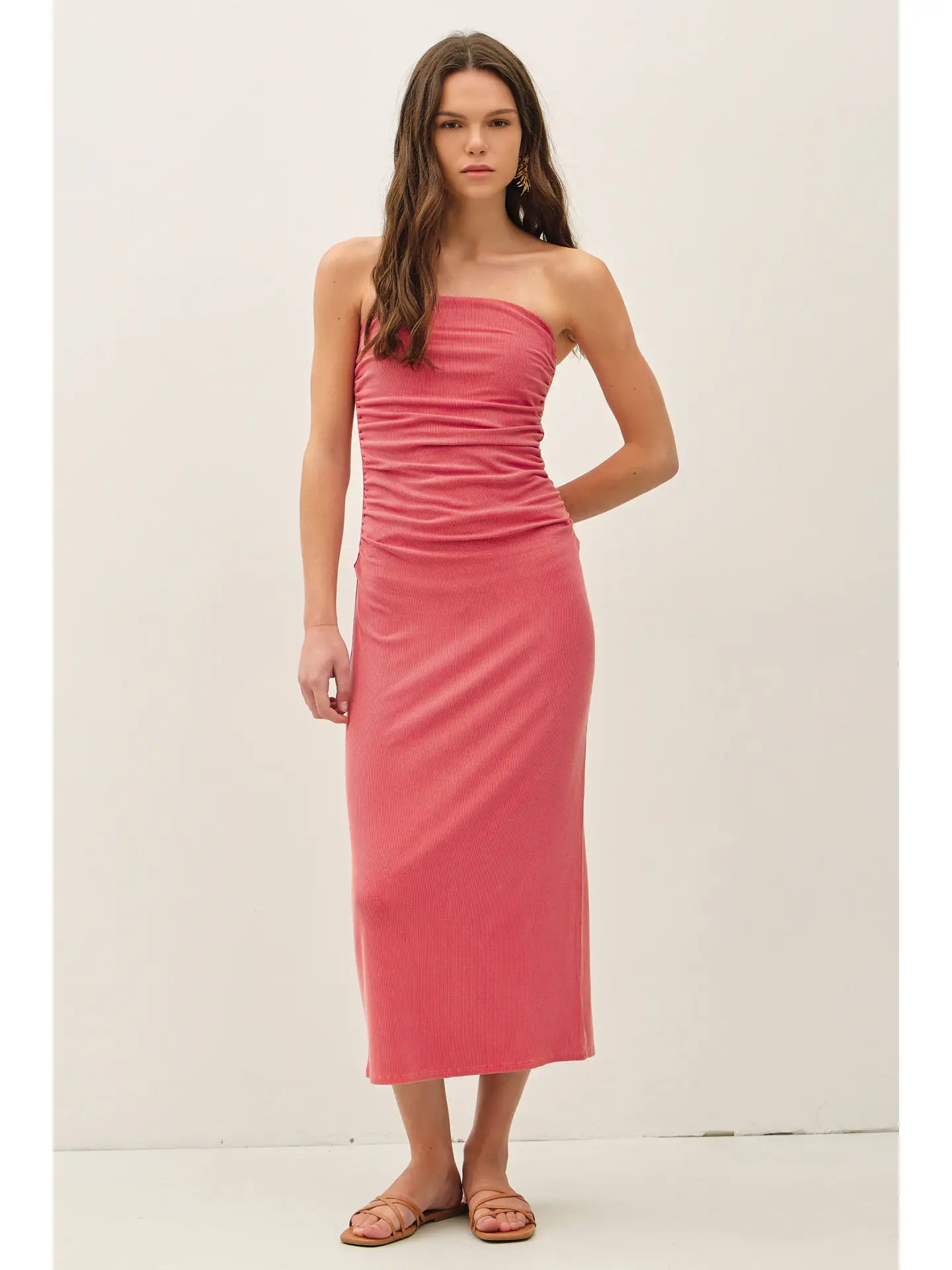 Isla Ribbed Midi Tube Dress