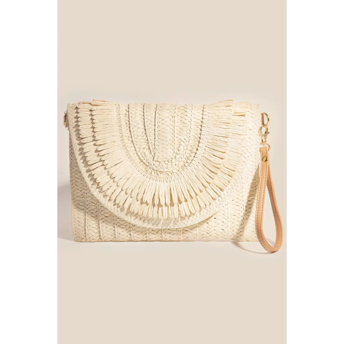 Intricate Paper Weave Envelope Clutch Bag