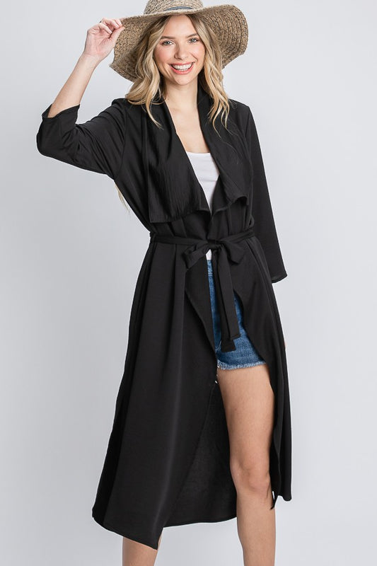 Madison Draped Front Duster Jacket - Plus