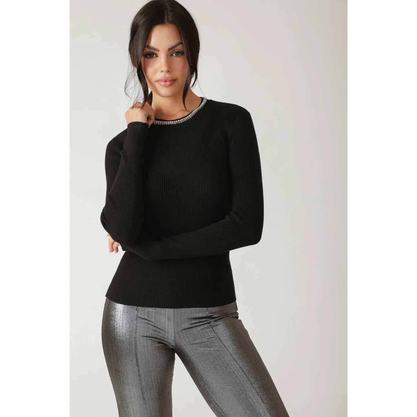 Jasmine Jewel Trimmed Sweater